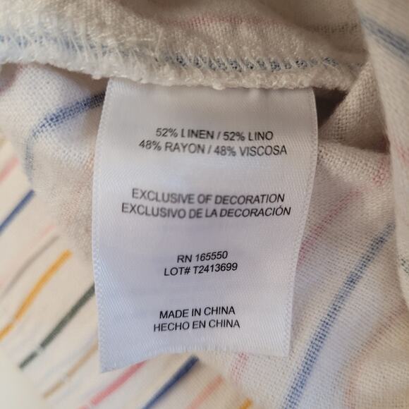 Girls Linen Blend Shorts Set of 2 Size M 10-12 Summer Striped & Pink Vacation - Picture 4 of 4